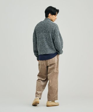 J.PRESS YORK STREET 【UNISEX】ウールカシミヤ ジップアップニット ブラック系1