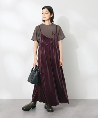CRAFT STANDARD BOUTIQUE ベロアレース付きキャミワンピース Bordeaux