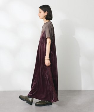 CRAFT STANDARD BOUTIQUE ベロアレース付きキャミワンピース Bordeaux