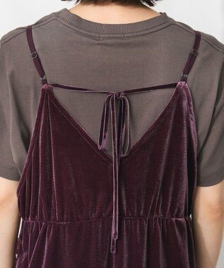 CRAFT STANDARD BOUTIQUE ベロアレース付きキャミワンピース Bordeaux