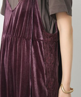 CRAFT STANDARD BOUTIQUE ベロアレース付きキャミワンピース Bordeaux