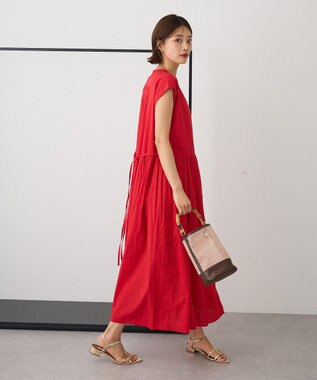 CRAFT STANDARD BOUTIQUE インド綿フレンチスリーブワンピース Red