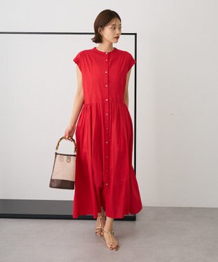 CRAFT STANDARD BOUTIQUE インド綿フレンチスリーブワンピース Red