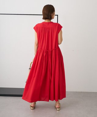 CRAFT STANDARD BOUTIQUE インド綿フレンチスリーブワンピース Red