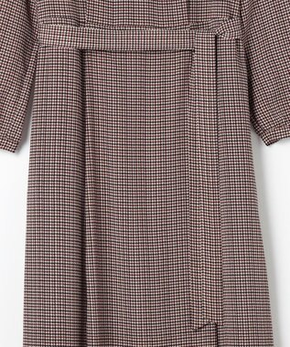 J.PRESS LADIES L デシンハウンドトゥースプリント ワンピース ブラウン系