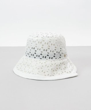 AURORA 【 LANVIN COLLECTION（ランバン コレクション） 】レースJL切り替えクロッシェハット オフホワイト