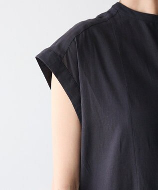 CRAFT STANDARD BOUTIQUE インド綿フレンチスリーブワンピース Black