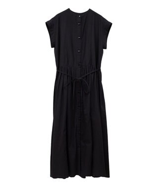 CRAFT STANDARD BOUTIQUE インド綿フレンチスリーブワンピース Black