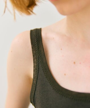 BEIGE， 【BEIGE,ecru/WEB限定・洗える】RIB TOPS /  コットンシルクリブキャミソール Khaki