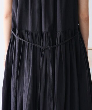 CRAFT STANDARD BOUTIQUE インド綿フレンチスリーブワンピース Black