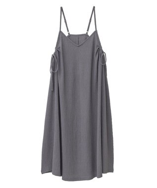 Green Parks 表面感脇リボンキャミワンピース Gray