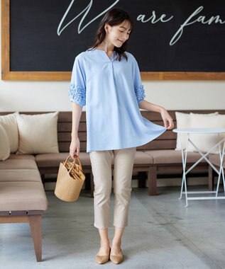 Tiaclasse 【新色追加・洗える】アンクルテーパードパンツ ライトベージュ