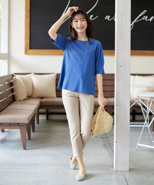 Tiaclasse 【新色追加・洗える】アンクルテーパードパンツ ライトベージュ