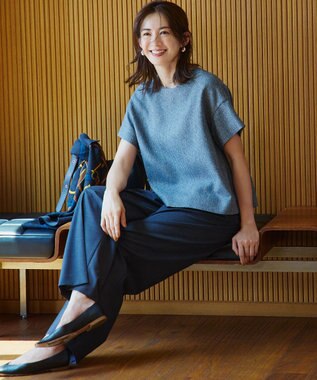 23区 TWマットクロス ワイドパンツ グレー系