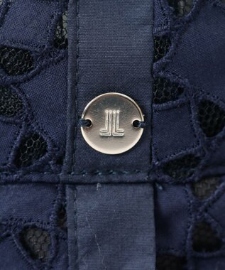 AURORA 【 LANVIN COLLECTION（ランバン コレクション） 】レースJL切り替えクロッシェハット ネイビー