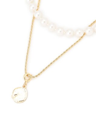 23区 コインモチーフ パール チェーン ネックレス ゴールド系