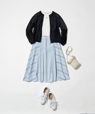 自由区 L 【洗える/冷房対策にも】シアーブルゾン ネイビー系