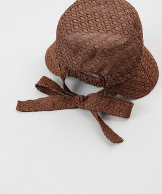 AURORA 【 LANVIN en Bleu （ランバン オン ブルー）】レースボンネット風クロッシェハット ブラウン