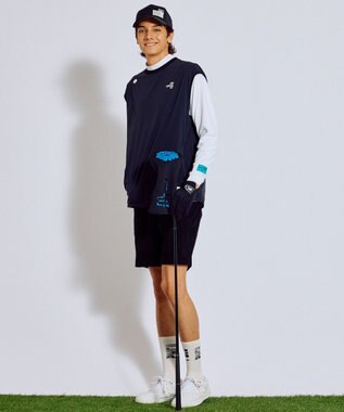 PW CIRCULUS 【MEN】WAVYロゴソックス ゴルフ ホワイト系