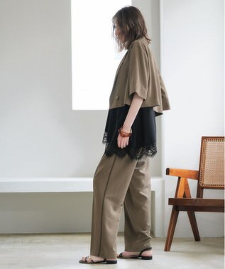 YECCA VECCA ハーフスリーブクロップドジャケット Brown