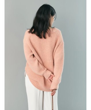 AMERICAN HOLIC モールヤーン片畦Ｖネックニットプルオーバー Pink