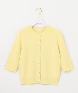 ANY SIS 【接触冷感・UVカット・洗える】ハーフスリーブ カーディガン イエロー