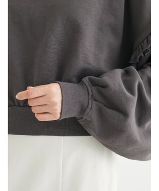 Green Parks ・Ｐｅｔｉｔ　Ｆｌｅｕｒ　ボリュームスリーブスウェット Charcoal Gray