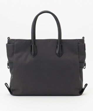 Y'SACCS ナイロン×リサイクルレザー　ホック2WAYトート　Sサイズ グレー