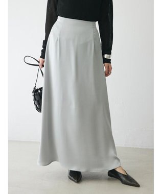 Green Parks AnriettMusee サテンナロースカート Gray