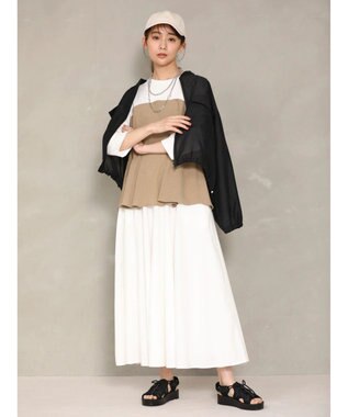 Green Parks インド綿 ボリュームポプリンスカートII Off White