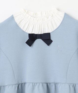 組曲 KIDS 【150-160㎝】ボウタイリボン トップス サックス系