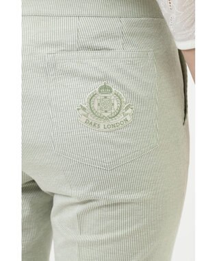 DAKS コットンリネンストライプパンツ グリーン