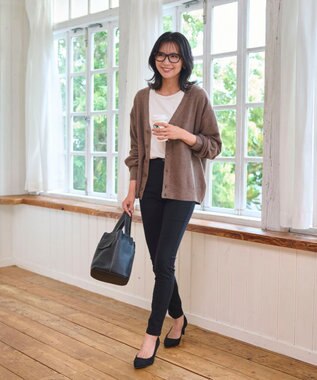 WEGO 【WEB限定/2025年秋冬新作//洗濯可/MLサイズ展開/ユニセックス着用ITEM】ドロップショルダーカーディガン ブラウン