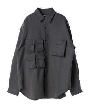 CRAFT STANDARD BOUTIQUE ポリエステルツイルポケッタブルシャツ Charcoal Gray