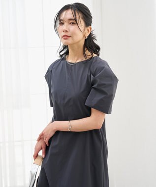 UNFILO L 【mi-molletコラボ】FINE MOVE Iラインワンピース チャコール