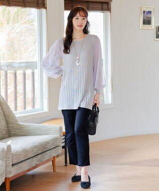 Tiaclasse 【新色追加・洗える】アンクルテーパードパンツ ネイビー