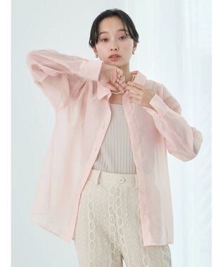 earth music&ecology オープンデザインシアーシャツ Orange