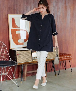 Tiaclasse 【新色追加・洗える】アンクルテーパードパンツ オフホワイト