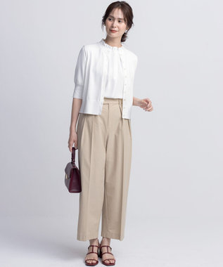 組曲 S スーパーライトストレッチ ワイドパンツ ベージュ系
