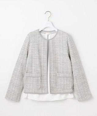 ANY SIS 【2SET】ウォッシャブルジャケット × ブラウス セット グレーミックス