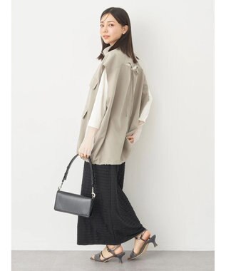 earth music&ecology ミリタリースタンドカラーベスト Light Khaki