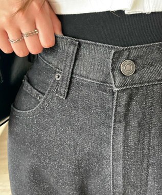 WEGO 【MLサイズ展開】ハートサイドラインストレートパンツ ブラック