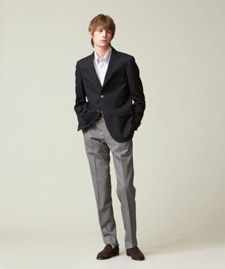 J.PRESS MEN 【夏に嬉しい高機能】カノコインレイストライプパッチポケット シャツ/B.D. パープル系1