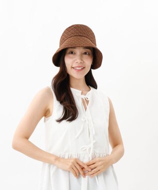 AURORA 【 LANVIN en Bleu （ランバン オン ブルー）】レースボンネット風クロッシェハット ブラウン