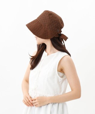 AURORA 【 LANVIN en Bleu （ランバン オン ブルー）】レースボンネット風クロッシェハット ブラウン