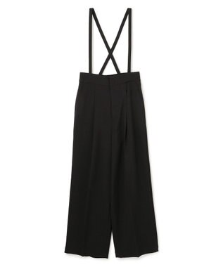 uncrave ウォッシャブルドライサップ ワイドパンツ（サスペンダー付き） ブラック(WEB限定カラー)