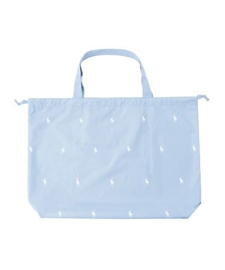 MOONBAT POLO RALPH LAUREN ポケッタブルレインバッグ ポロポニーカラードット／撥水 レインバッグカバー サックスブルー