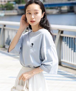 WEGO 【ユニセックス着用ITEM/綿100%/SMLサイズ展開】リラックスフィットワンポイントT（S） サックス