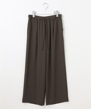 J.PRESS LADIES 【洗える・接触冷感・吸水速乾】Lightジョーゼット ワイド パンツ ダークブラウン系