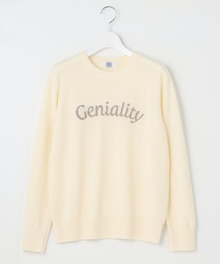 J.PRESS LADIES 【洗える】CASHMERE BLEND ロゴ ニット ホワイト系